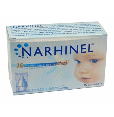 Narhinel Linea Pulizia Salute del Naso 10 Ricambi Soft per Aspiratore Nasale