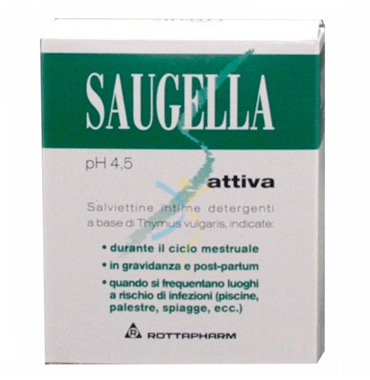 Saugella Linea Attiva Verde Detergente Intimo Delicato 15 Salviettine Morbide