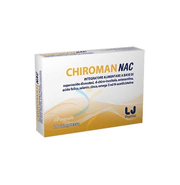 LJ Pharma Linea Benessere Uomo Chiroman NAC Integratore 20 Capsule+20 Compresse