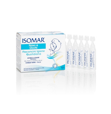 Isomar Linea Pulizia e Salute del Naso Acqua di Mare Isotonica 24 Fiale 5 ml