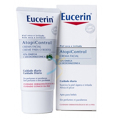 Eucerin Linea AtopiControl Crema Lenitiva Viso 12% Omega Pelli Atopiche 50 ml
