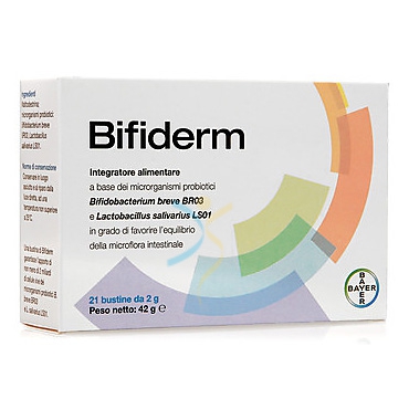 Bayer Linea Salute della Pelle Bifiderm Integratore Probiotico 21 Bustine