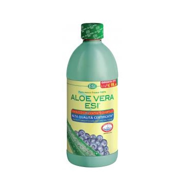 Esi Linea Depurazione e Benessere Aloe Vera Puro Succo Gusto Mirtillo 1000 ml
