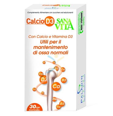 SANAVITA Linea Vitamine Minerali Calcio-D3 Integratore 30 Compresse Masticabili