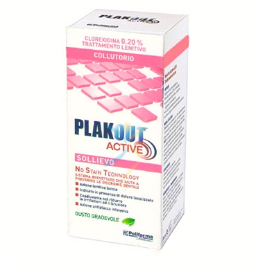 Polifarma Linea Igiene Dentale Plakout Active Sollievo 0,20 Collutorio 200 ml