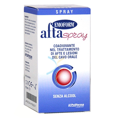Polifarma Linea Igiene Dentale Emoform aftaspray Trattamento Lenitivo Afte 15 ml