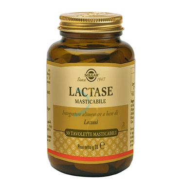 Solgar Linea Digestione Lactase Integratore Alimentare 30 Tavolette Masticabili