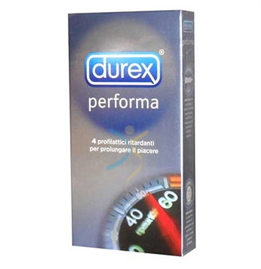 Durex Linea Performa Ritardante Forma Classica Confezione con 4 Profilattici