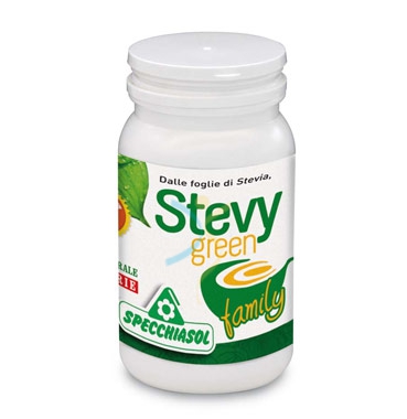 Specchiasol Linea Dolcificanti Stevy green Family con Stevia Polvere 250 g