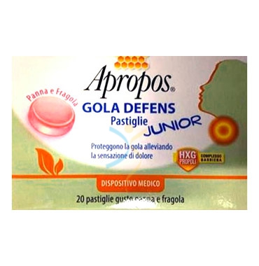 Apropos Linea Dispositivi Medici Defens Gola Junior 20 Pastiglie Panna Fragola