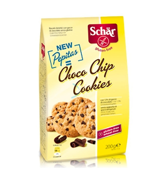 Schar Linea Dolci e Biscotti Choco Chip Cookies Biscotti al Cioccolato 200 g