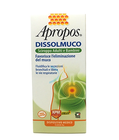 Apropos Linea Dispositivi Medici Dissolmuco Sciroppo Adulti e Bambini 230 g