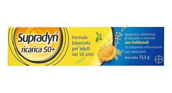 Supradyn Linea Vitamine e Minerali Ricarica 50+ Over 50 Integratore 15 Compresse