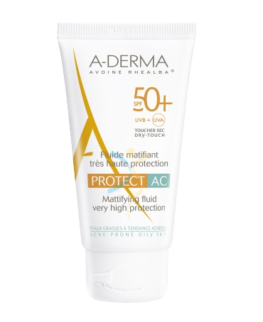 A-Derma Linea Solare Protect SPF50+ AC Fluido Viso Pelle Grassa e Acne 40 ml