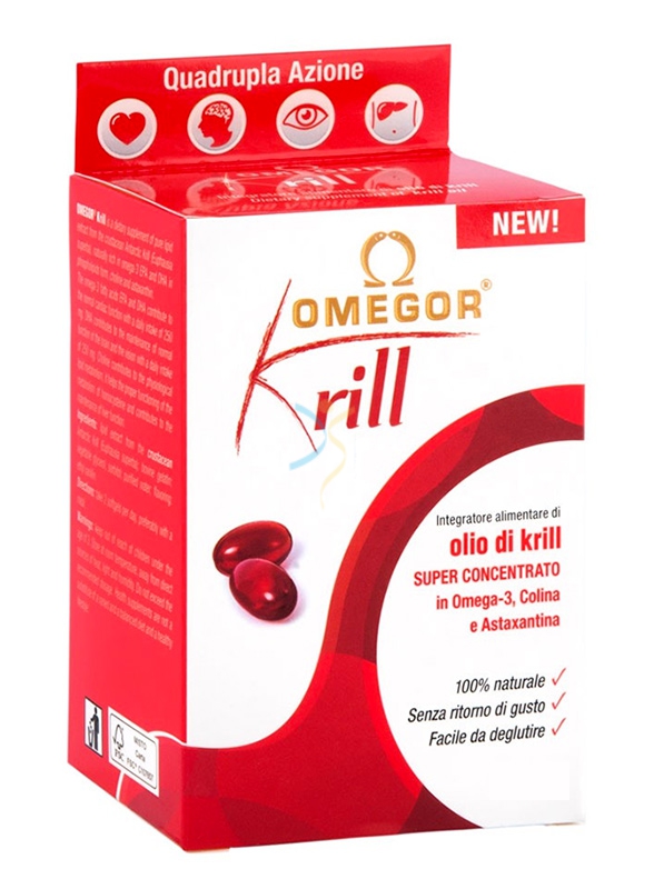 Omegor Linea Colesterolo e Trigliceridi Krill Integratore Alimentare 60 Perle