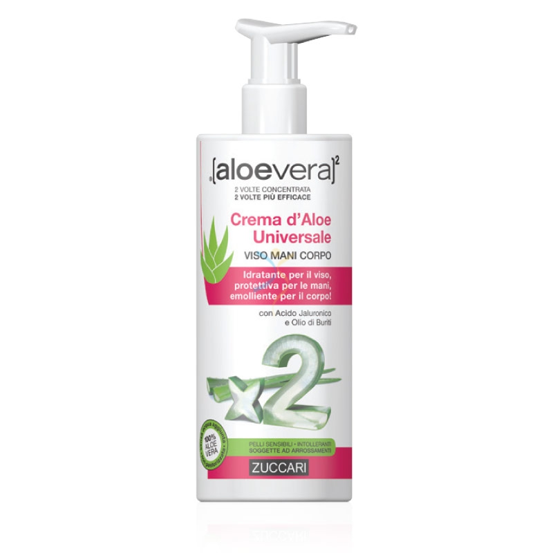 Zuccari Linea aloevera2 Crema d'Aloe Universale Lenitiva Viso Mani Corpo 300 ml