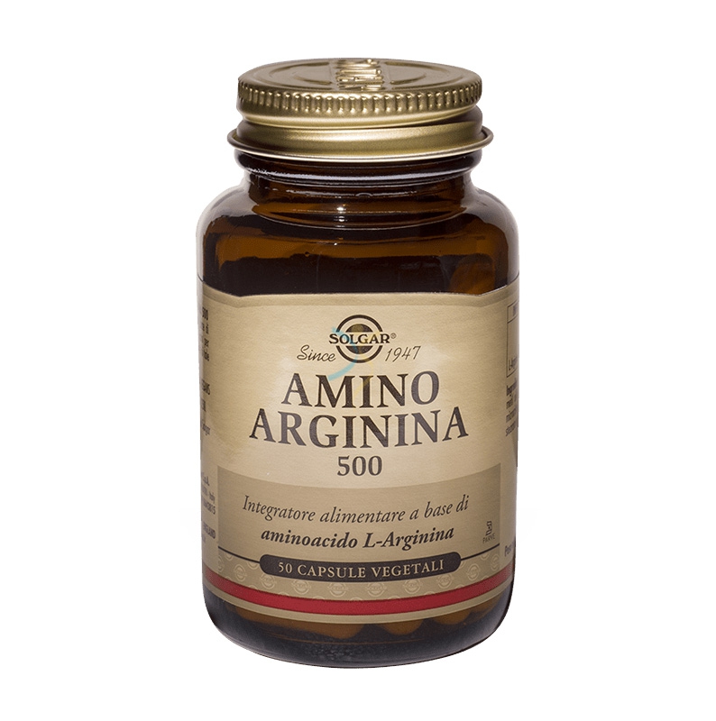 Solgar Linea Aminoacidi Amino Arginina 500 Integratore Alimentare 50 Capsule