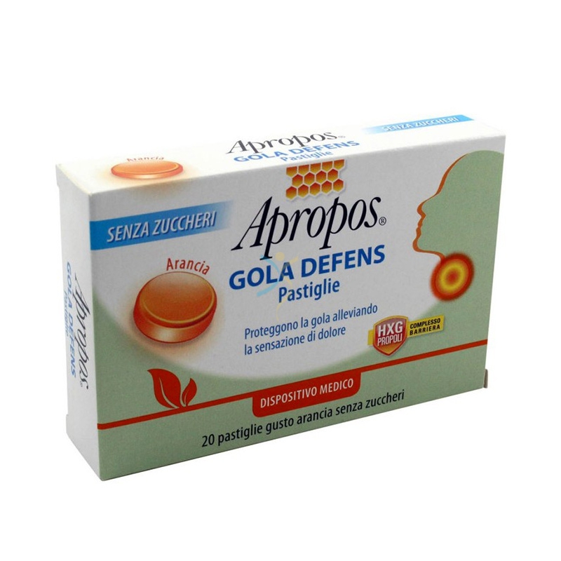 Apropos Linea Dispositivi Medici Gola Defens 20 Pastiglie Arancia Senza Zucchero