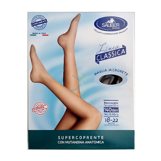 Sauber Linea Dispositivi Medici Classic Collant Supercoprente 140 Den tg II Nero
