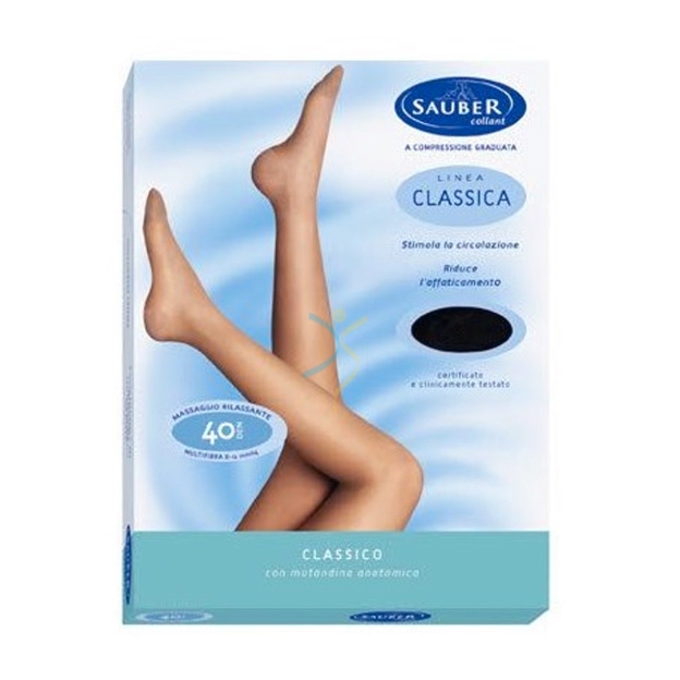 Sauber Linea Dispositivi Medici Classic Collant Liscio 40 Den 8-12mm tg 2 Medio