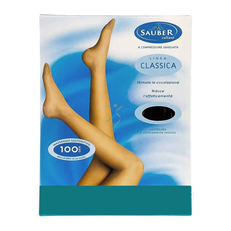 Sauber Linea Dispositivi Medici Classic Collant Liscio 100 Den 16-20mm tg 3 Nero