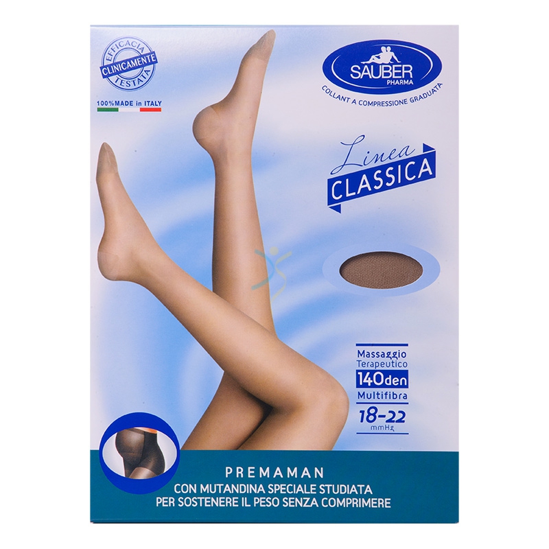 Sauber Linea Disp Med Classic Premaman Collant 140 Den 18-22mm tg 4 Nero