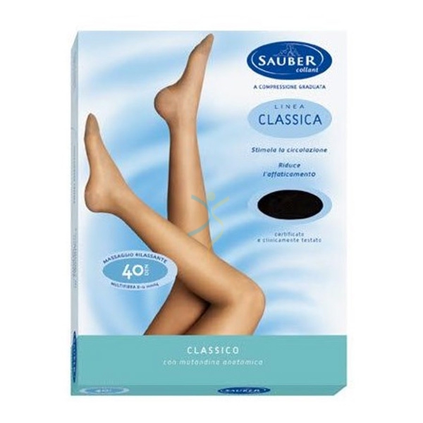 Sauber Linea Dispositivi Medic Classic Gambaletto Liscio 40 Den 8-12mm tg 3 Beig