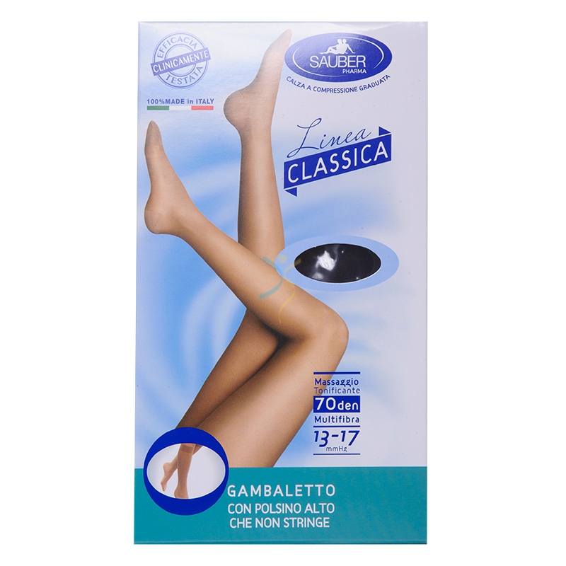 Sauber Linea Dispositivi Med Classic Gambaletto Liscio 70 Den 13-17mm tg 4 Beige