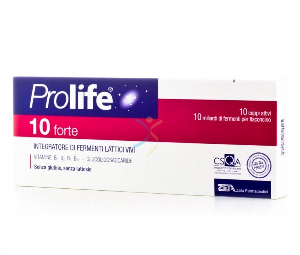 Prolife Linea Intestino Sano 10 Forte Integratore Fermenti Lattici 12 Flaconcini