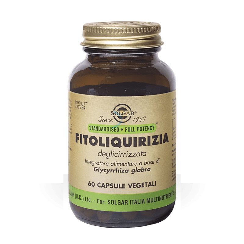 Solgar Linea Apparato Digerente Fitoliquirizia Integratore Alimentare 60 Capsule