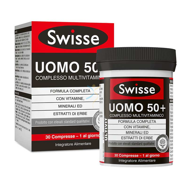 Swisse Linea Vitamine Minerali Multivitaminico Uomo 50+ Integratore 30 compresse