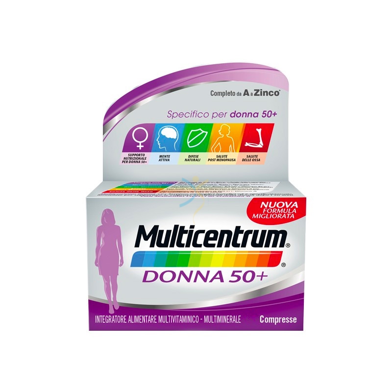 Multicentrum Linea Vitamine Minerali Donna 50+ Integratore 50+Anni 60 Compresse