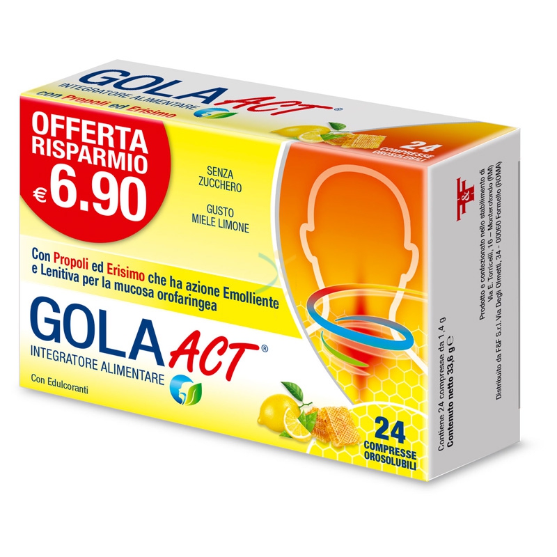 Linea Act Linea Vie Respiratorie Gola Act Integratore Miele Limone 24 Compresse
