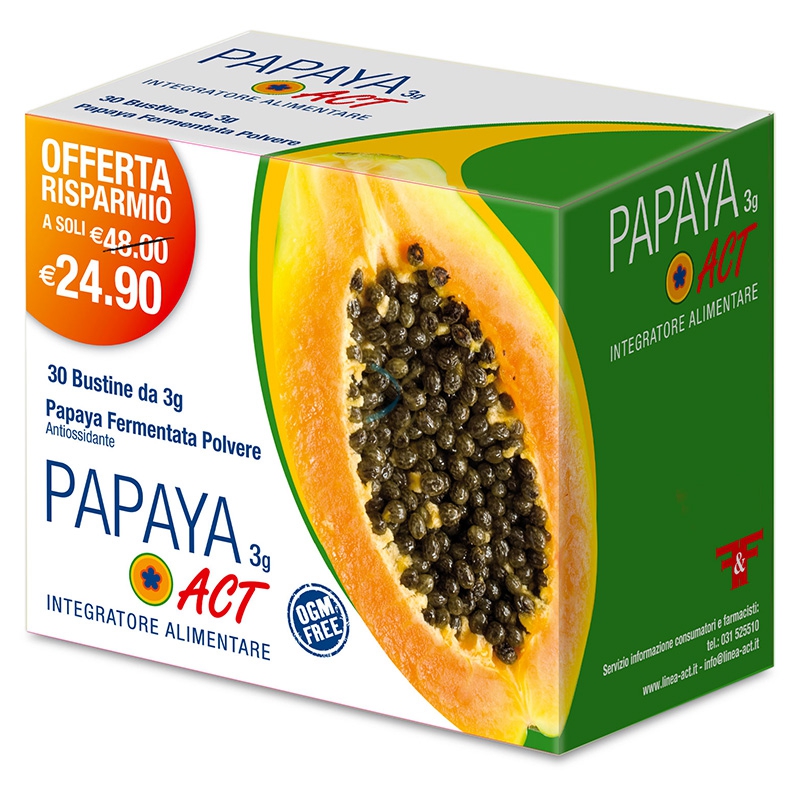 Linea Act Linea Benessere ed Energia Papaya 3g Act Integratore 30 Buste