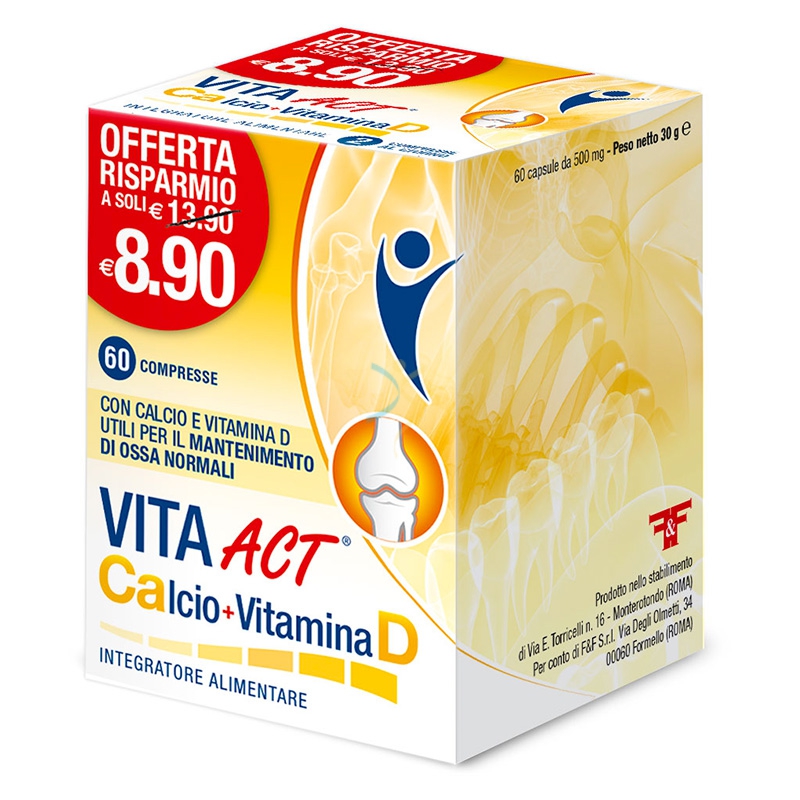 Linea Act Linea Vitamine Vita Act Calcio + Vitamina D Integratore 60 Compresse