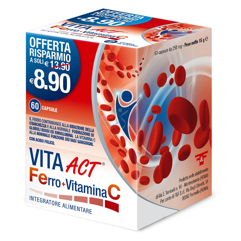 Linea Act Linea Vitamine Vita Act Ferro + Vitamine Integratore 60 Capsule