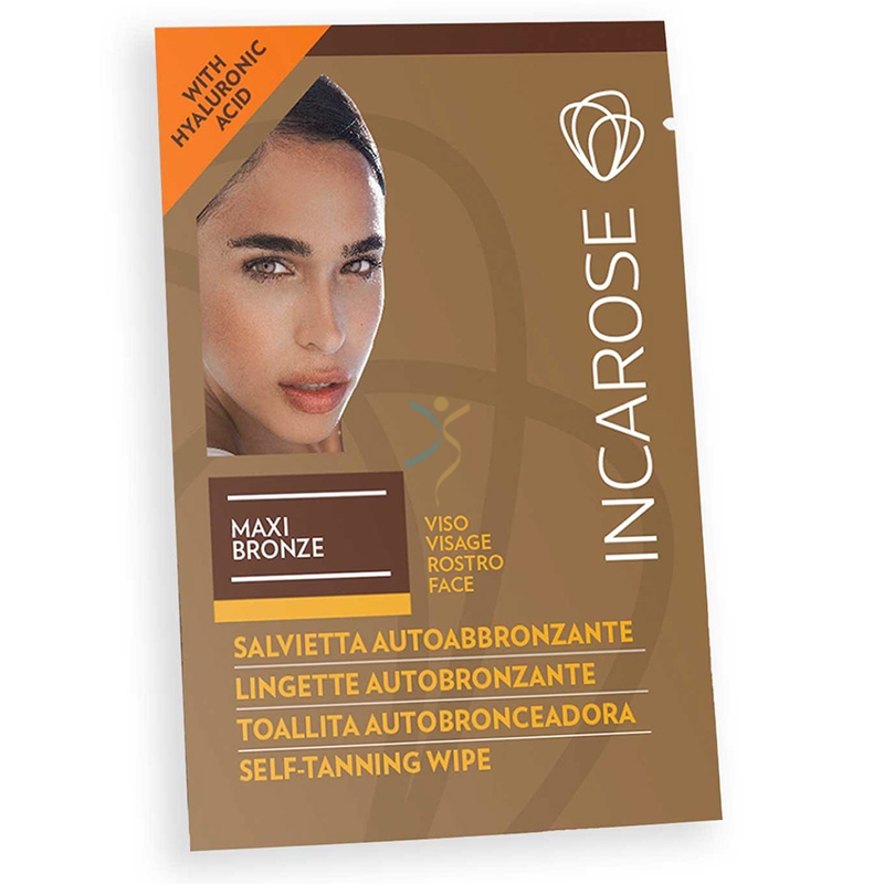 Incarose Linea Autoabbronzante Maxi Bronze 1 Salvietta Viso Staminali Vegetali