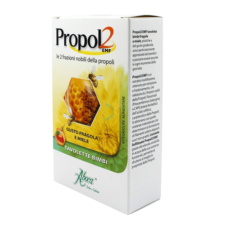 Aboca Integratori Linea Benessere Gola Propol2 EMF Bimbi 45 Tavolette Fragola