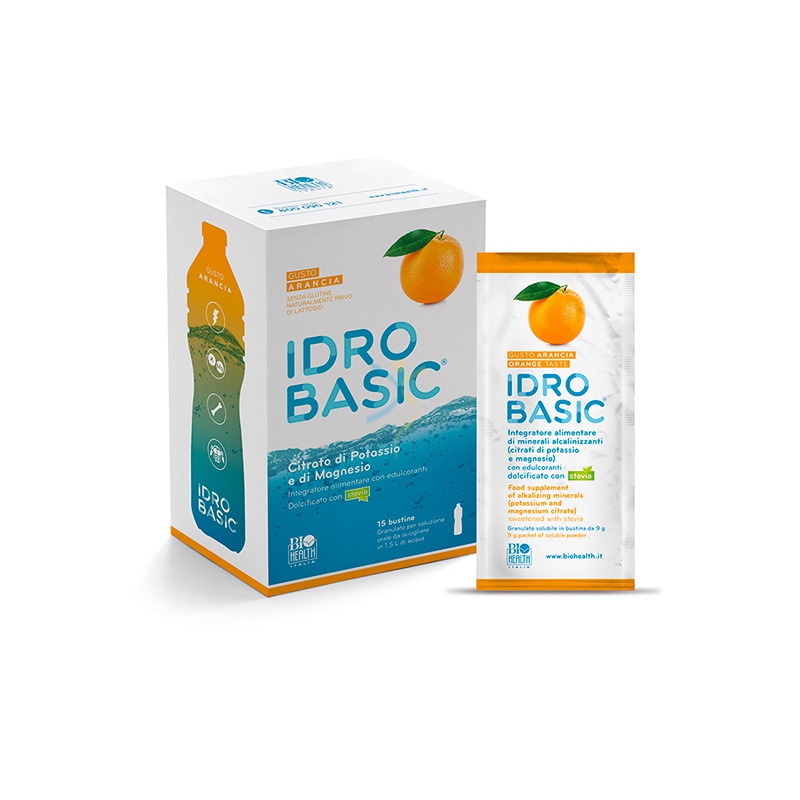 Bioheath Italia Linea Idrobasic Integratore Alimentare Gusto Arancia 15 bustine