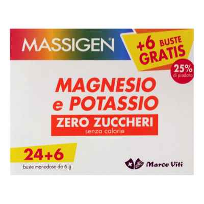 Massigen Linea Sali Minerali Magnesio Potassio Integratore Zero Calorie 24 Buste